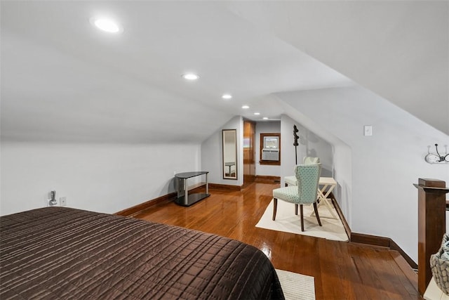 5517 Gibson Rd, Richland, PA 15044 - bedroom featuring wood finished floors, vaulted ceiling, and recessed lighting