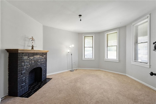 625 N Main St, City Of Washington, PA 15301 - unfurnished living room with carpet and a fireplace with flush hearth