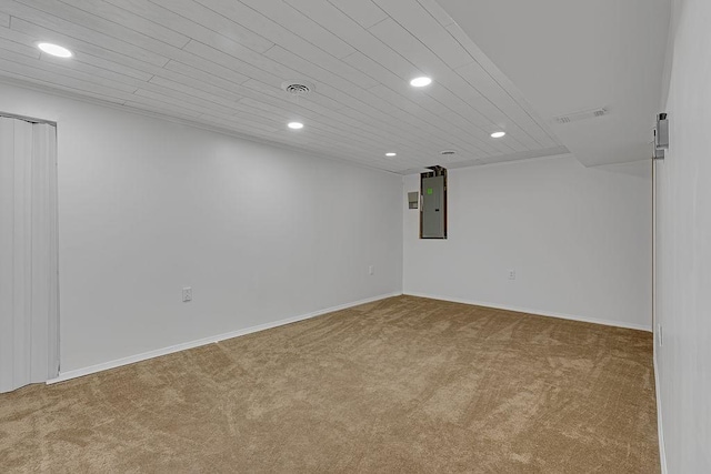 105 Eakin Dr, Brighton Twp, PA 15009 - carpeted empty room with electric panel and recessed lighting
