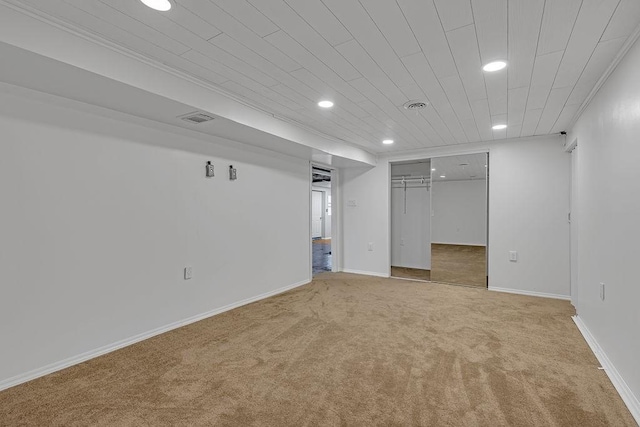 105 Eakin Dr, Brighton Twp, PA 15009 - below grade area with recessed lighting and light colored carpet