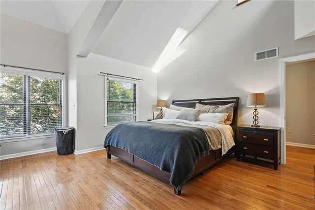 30 S 18th St, South Side, PA 15203 - bedroom with high vaulted ceiling and light wood finished floors