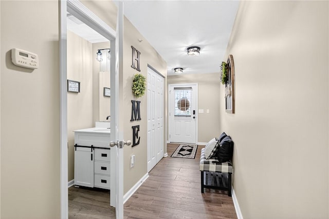 2000 Moccasin Dr, South Strabane, PA 15301 - corridor with wood finished floors and baseboards