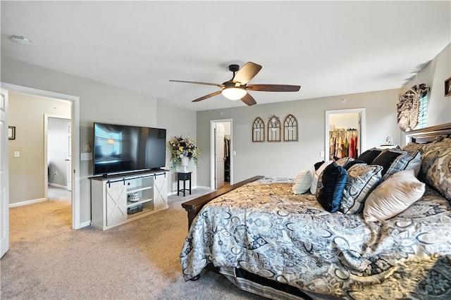2000 Moccasin Dr, South Strabane, PA 15301 - carpeted bedroom featuring a walk in closet and ceiling fan