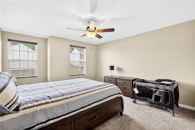 2000 Moccasin Dr, South Strabane, PA 15301 - bedroom with light colored carpet and ceiling fan