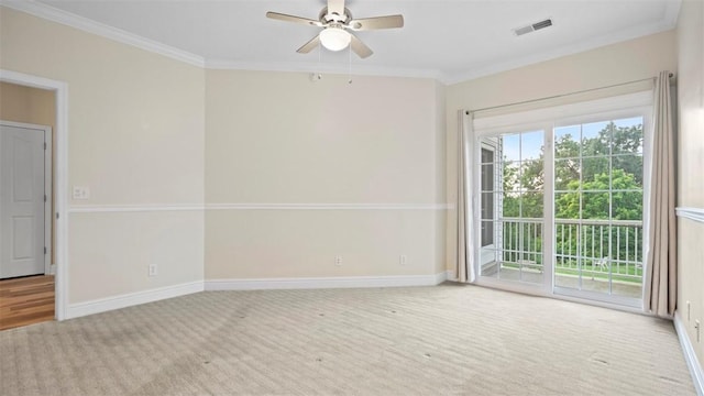 224 Adams Pointe Blvd Unit 1, Adams Twp, PA 16046 - carpeted spare room with ornamental molding and a ceiling fan