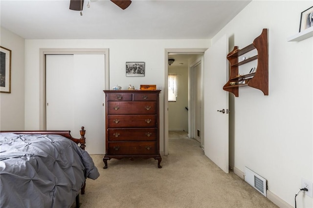 1029 3rd St, Baden, PA 15005 - bedroom with light colored carpet, a closet, and a ceiling fan