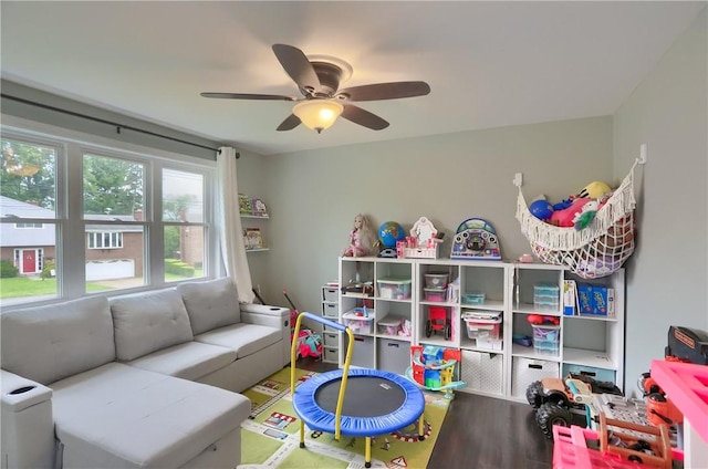 1445 Raven Dr, Pittsburgh, PA 15243 - rec room with ceiling fan and wood finished floors