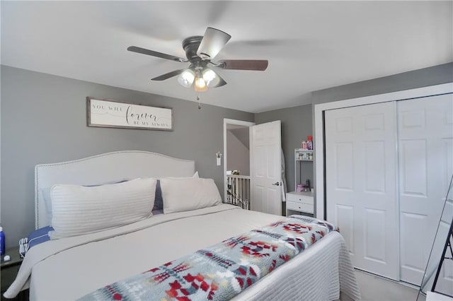 1445 Raven Dr, Pittsburgh, PA 15243 - bedroom with a closet and a ceiling fan