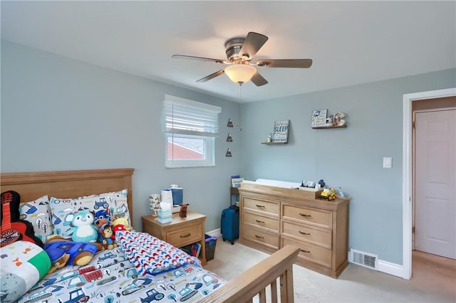 1445 Raven Dr, Pittsburgh, PA 15243 - bedroom featuring light carpet and a ceiling fan