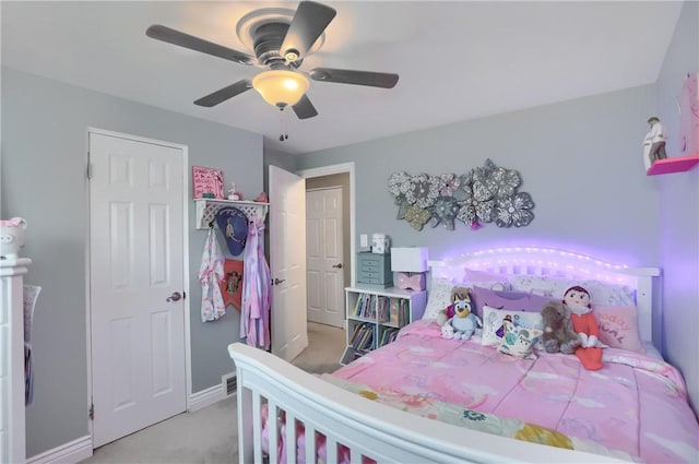 1445 Raven Dr, Pittsburgh, PA 15243 - bedroom featuring a closet, light colored carpet, and ceiling fan