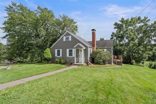 2324 Mcaleer Rd, Franklin Park, PA 15143 - bungalow featuring a front lawn, a chimney, and a deck