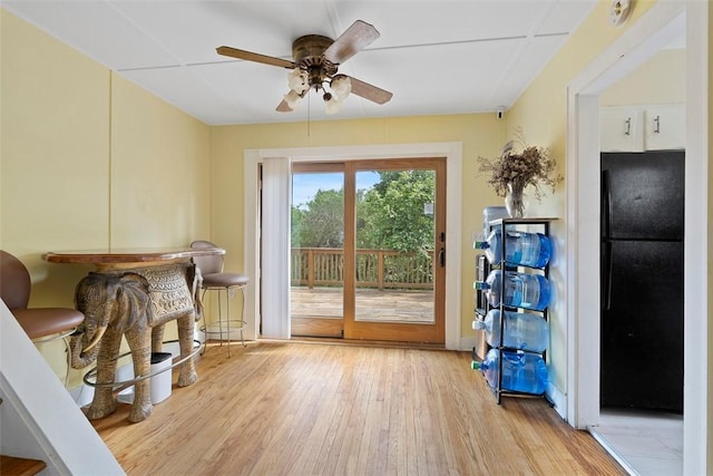 2324 Mcaleer Rd, Franklin Park, PA 15143 - doorway to outside with ceiling fan and light wood-style floors