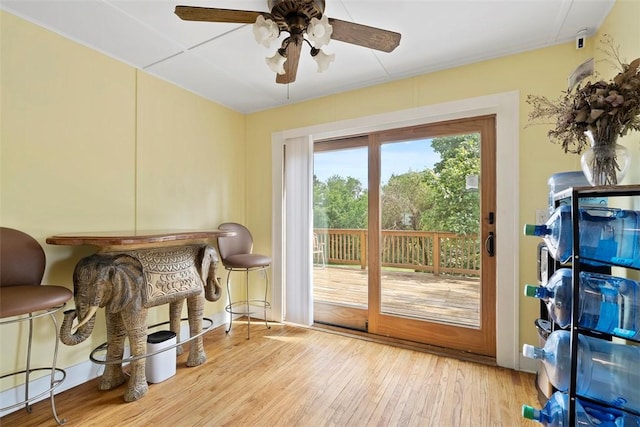 2324 Mcaleer Rd, Franklin Park, PA 15143 - doorway featuring a ceiling fan and wood finished floors