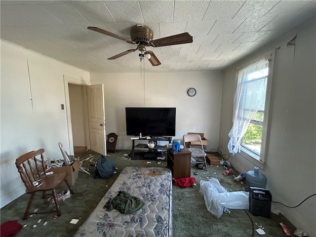 15 E Gaskill Ave, Jeannette, PA 15644 - living area featuring ceiling fan and carpet