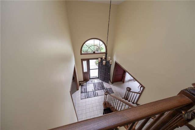 803 Birch Field Ct, Marshall, PA 15090 - foyer with a towering ceiling and light tile patterned floors