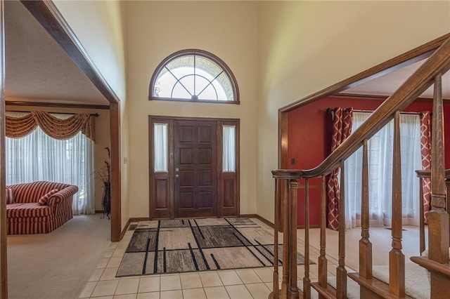 803 Birch Field Ct, Marshall, PA 15090 - entrance foyer featuring light colored carpet and a towering ceiling