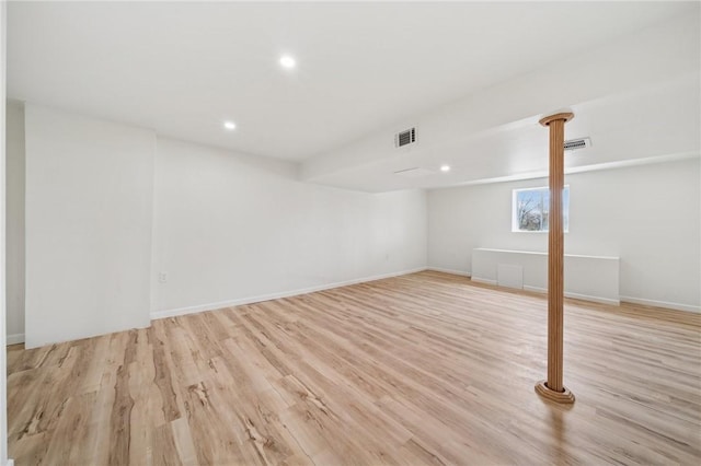 1460 Guffey Rd, North Huntingdon, PA 15642 - below grade area featuring light wood-style floors and recessed lighting