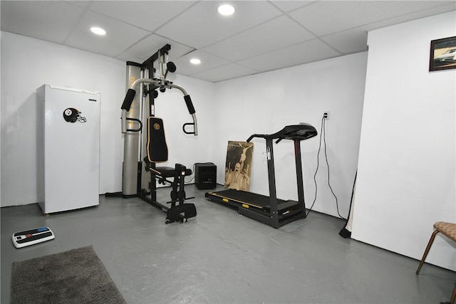 226 Johnston St, Cecil, PA 15057 - workout area featuring recessed lighting and a paneled ceiling