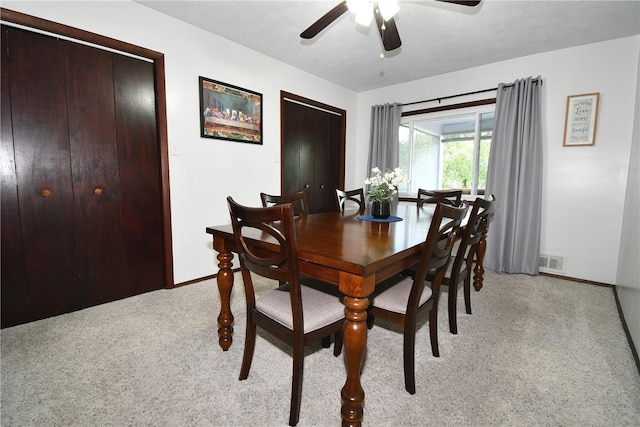 226 Johnston St, Cecil, PA 15057 - dining area with a ceiling fan and light colored carpet