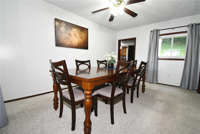 226 Johnston St, Cecil, PA 15057 - dining area featuring ceiling fan and baseboards