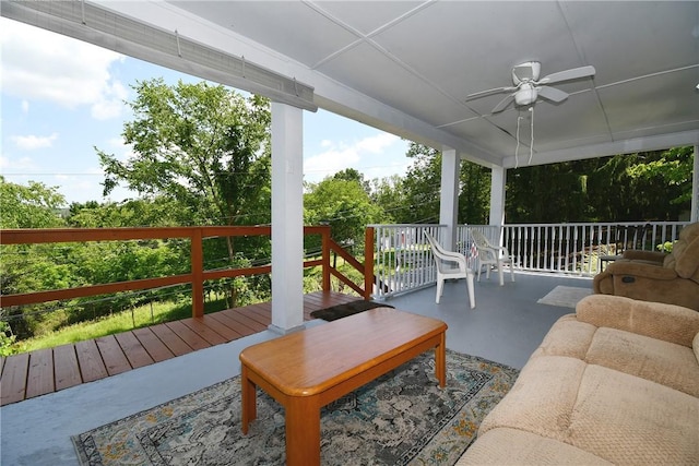 226 Johnston St, Cecil, PA 15057 - wooden terrace with ceiling fan