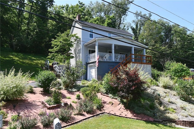 226 Johnston St, Cecil, PA 15057 - view of front of house featuring stairway, covered porch, and a front yard