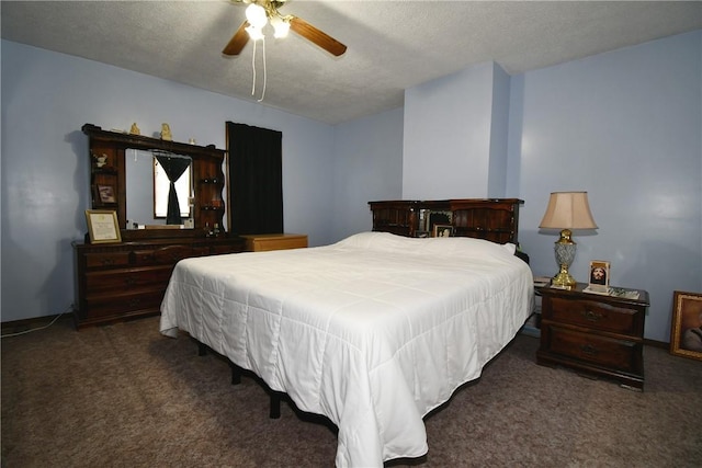 226 Johnston St, Cecil, PA 15057 - carpeted bedroom featuring a ceiling fan and a textured ceiling