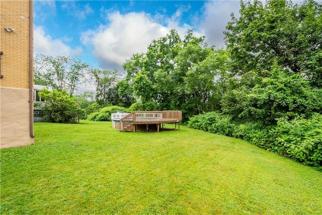 1810 Fairland St, Carrick, PA 15210 - view of green lawn featuring a wooden deck