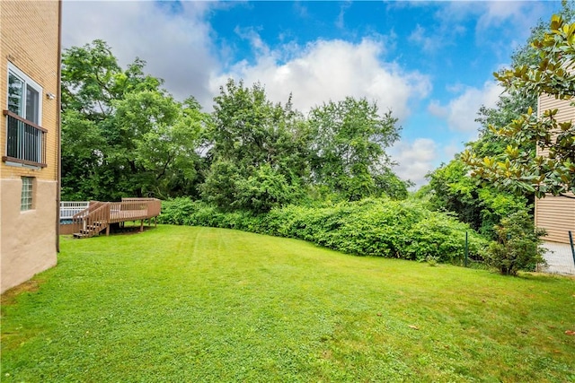 1810 Fairland St, Carrick, PA 15210 - view of grassy yard featuring a wooden deck