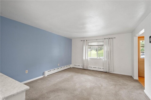 1810 Fairland St, Carrick, PA 15210 - carpeted spare room with baseboards and a baseboard heating unit