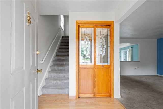 1810 Fairland St, Carrick, PA 15210 - foyer featuring stairs and light colored carpet