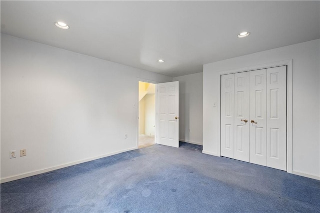 1810 Fairland St, Carrick, PA 15210 - unfurnished bedroom featuring carpet, recessed lighting, and a closet