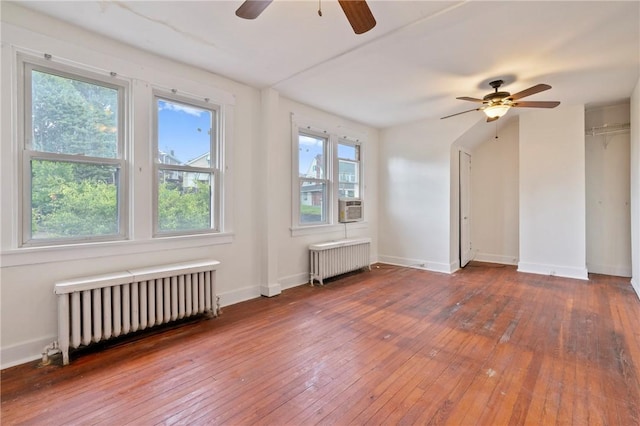 3001 Mount Allister Rd, Observatory Hill, PA 15214 - unfurnished room featuring radiator heating unit, ceiling fan, and wood-type flooring