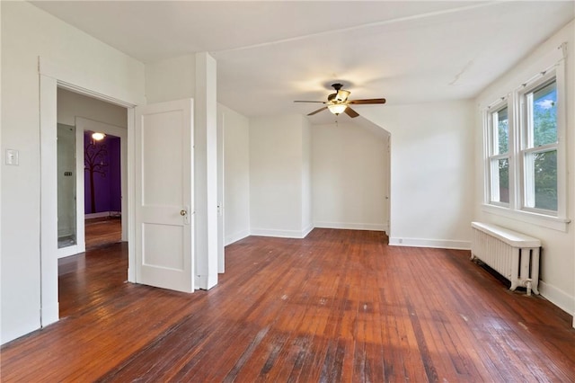 3001 Mount Allister Rd, Observatory Hill, PA 15214 - empty room featuring radiator, hardwood / wood-style flooring, and a ceiling fan