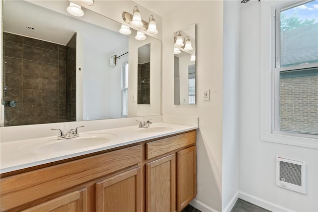 3001 Mount Allister Rd, Observatory Hill, PA 15214 - bathroom featuring heating unit and double vanity