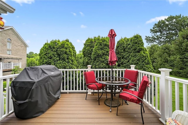 1049 Waterford Ct E, North Strabane, PA 15317 - deck featuring grilling area and outdoor dining area
