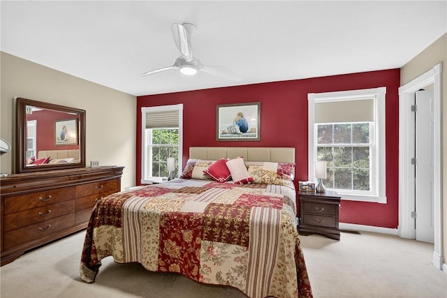 1049 Waterford Ct E, North Strabane, PA 15317 - bedroom featuring light colored carpet and a ceiling fan