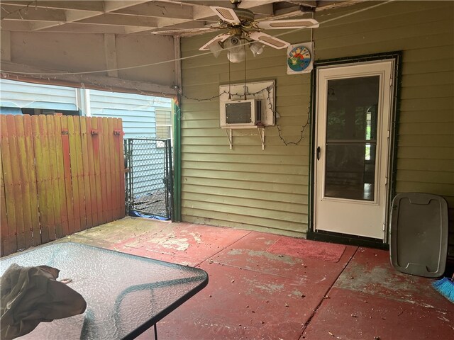 121 W Midland Ave, Midland Boro, PA 15059 - view of patio / terrace with ceiling fan and a wall unit AC