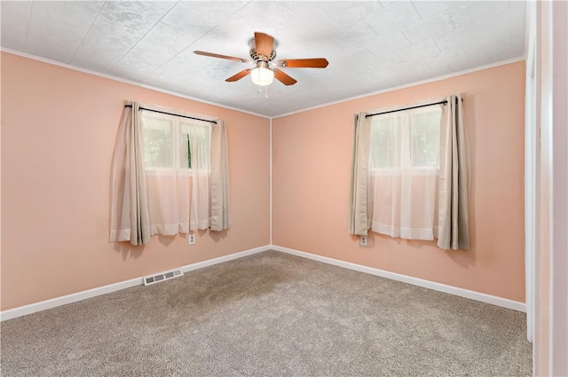 5342 Pleasant Unity Rd, Latrobe, PA 15650 - carpeted empty room with a ceiling fan and ornamental molding