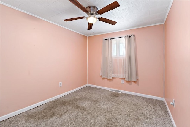 5342 Pleasant Unity Rd, Latrobe, PA 15650 - carpeted empty room with ornamental molding and ceiling fan