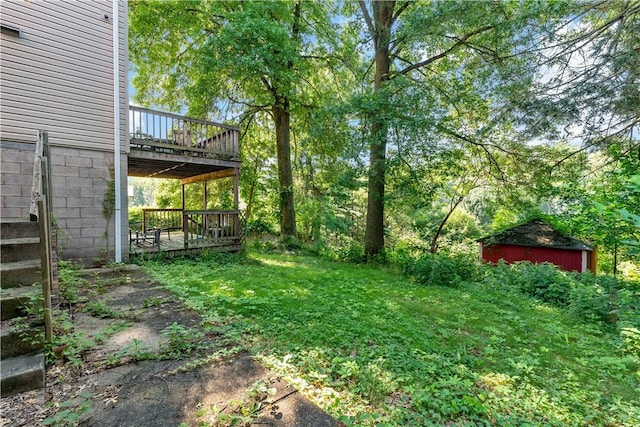 53 Fountain St, Crafton, PA 15205 - view of green lawn with a wooden deck