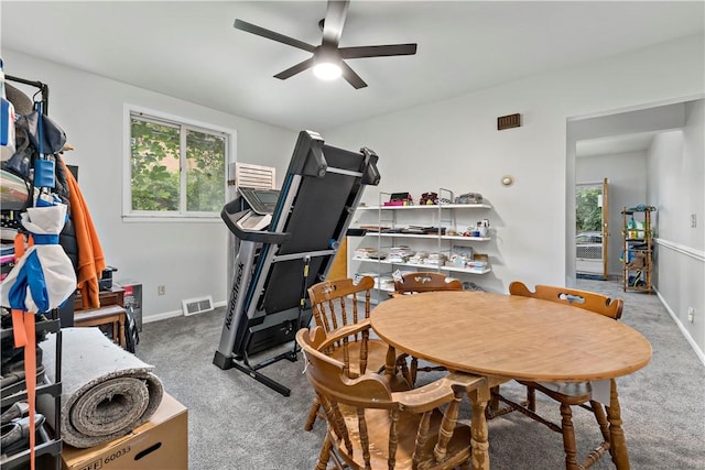 53 Fountain St, Crafton, PA 15205 - workout room with carpet flooring and a ceiling fan
