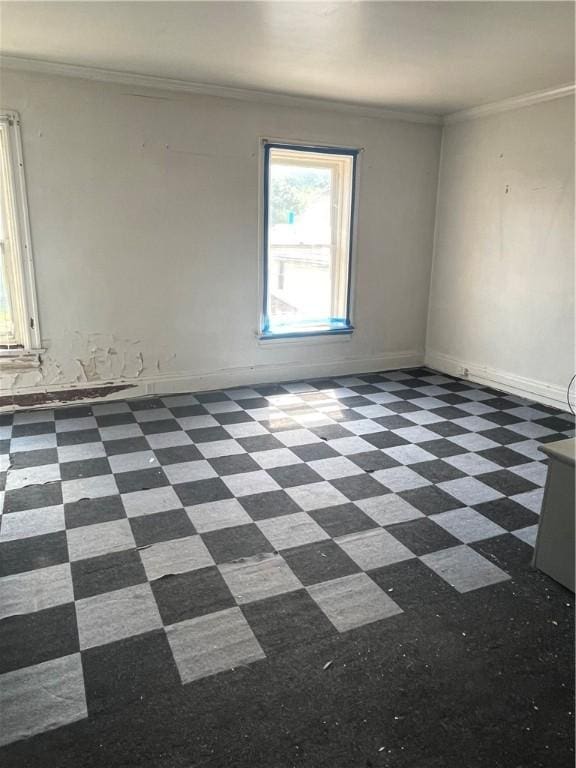 214 E Fairview Ave, Connellsville, PA 15425 - spare room featuring ornamental molding and dark floors