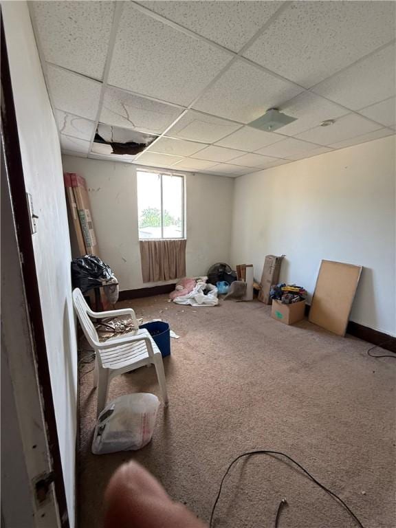 7514 Roslyn St, Swissvale, PA 15218 - sitting room featuring a paneled ceiling and carpet