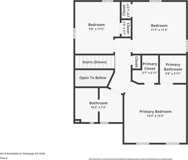 301 N Winebiddle St, Garfield, PA 15224 - view of room layout