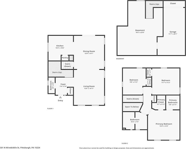 301 N Winebiddle St, Garfield, PA 15224 - view of home floor plan