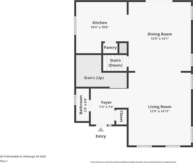 301 N Winebiddle St, Garfield, PA 15224 - view of room layout