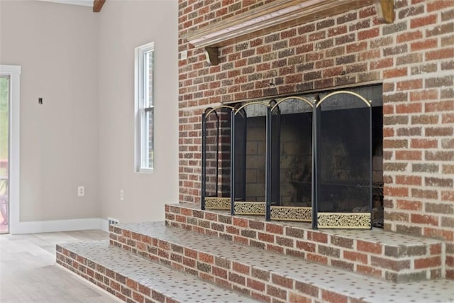 1082 N Boundary, Cranberry Twp, PA 16066 - detailed view of a brick fireplace and baseboards