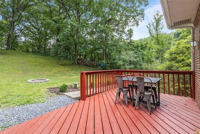 1082 N Boundary, Cranberry Twp, PA 16066 - deck featuring a lawn, outdoor dining space, and an outdoor fire pit