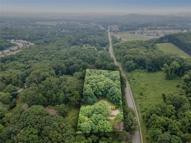 1082 N Boundary, Cranberry Twp, PA 16066 - aerial view of property and surrounding area with a heavily wooded area